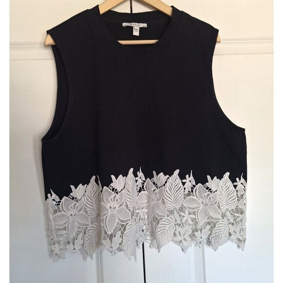 💙 Derek Lam 10 Crosby Lea Lace Crocket Trim Top Size 16 Preppy Fall Quite Luxur - Picture 2 of 8